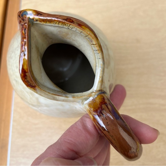 Vintage Studio Ceramic Pottery Leaf Pitcher 22 Oz - Picture 6 of 14